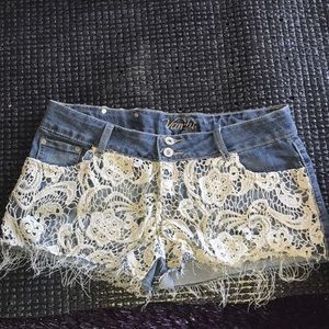 Lace Jean Shorts